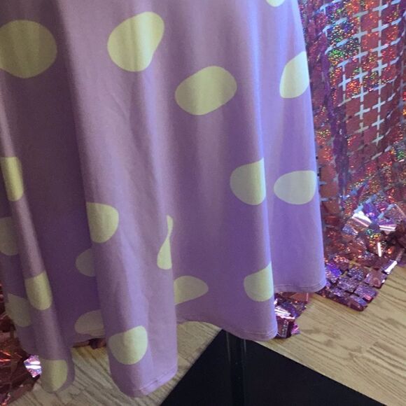 LULAROE AZURE skirt in purple & white polka dots, size medium - Picture 5 of 12
